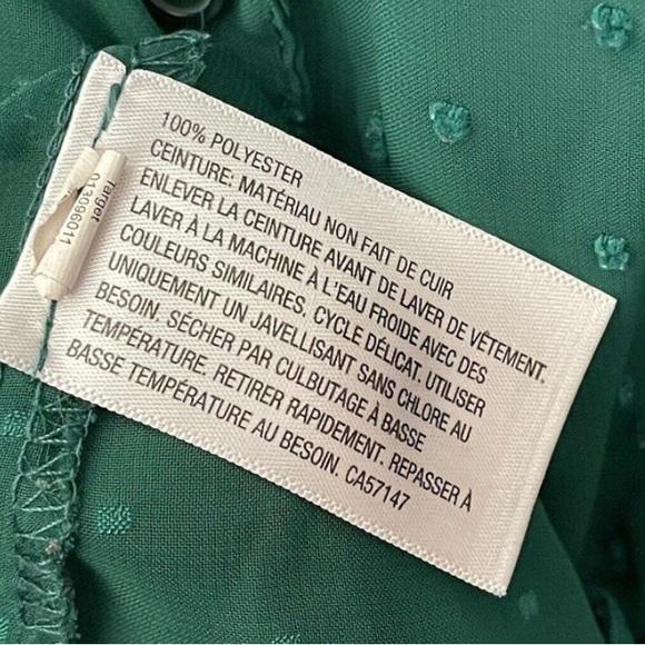 Y2K Mossimo Supply Co. Green Swiss Dot Sheer Blouse XL - Picture 6 of 6